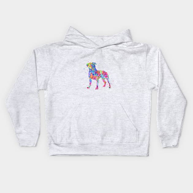 American Pit Bull Terrier Kids Hoodie by RosaliArt